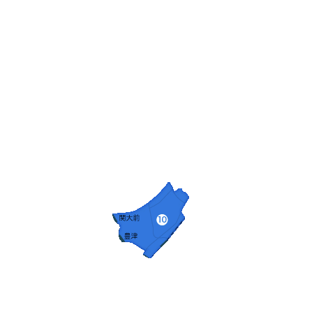 吹田市吹田駅以北エリアの地図