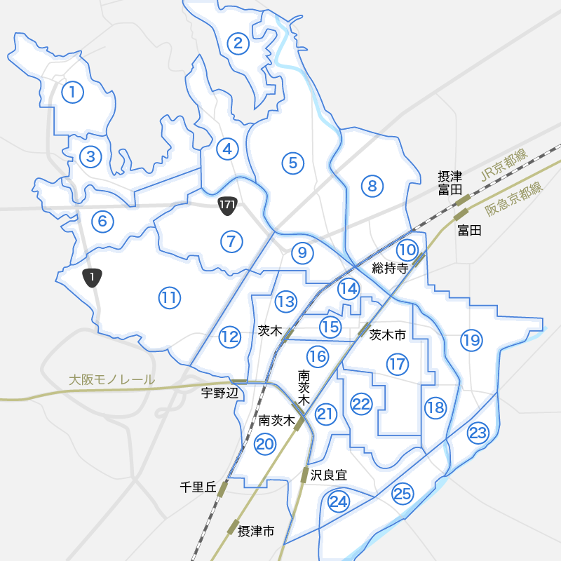 茨木市の地図
