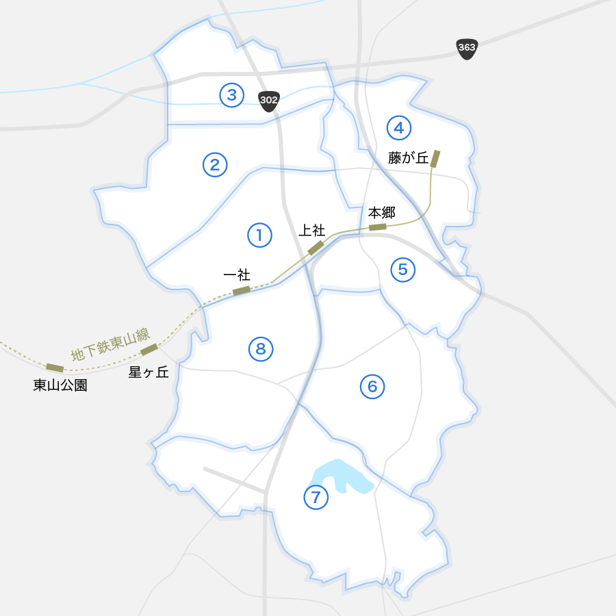 名古屋市名東区の地図
