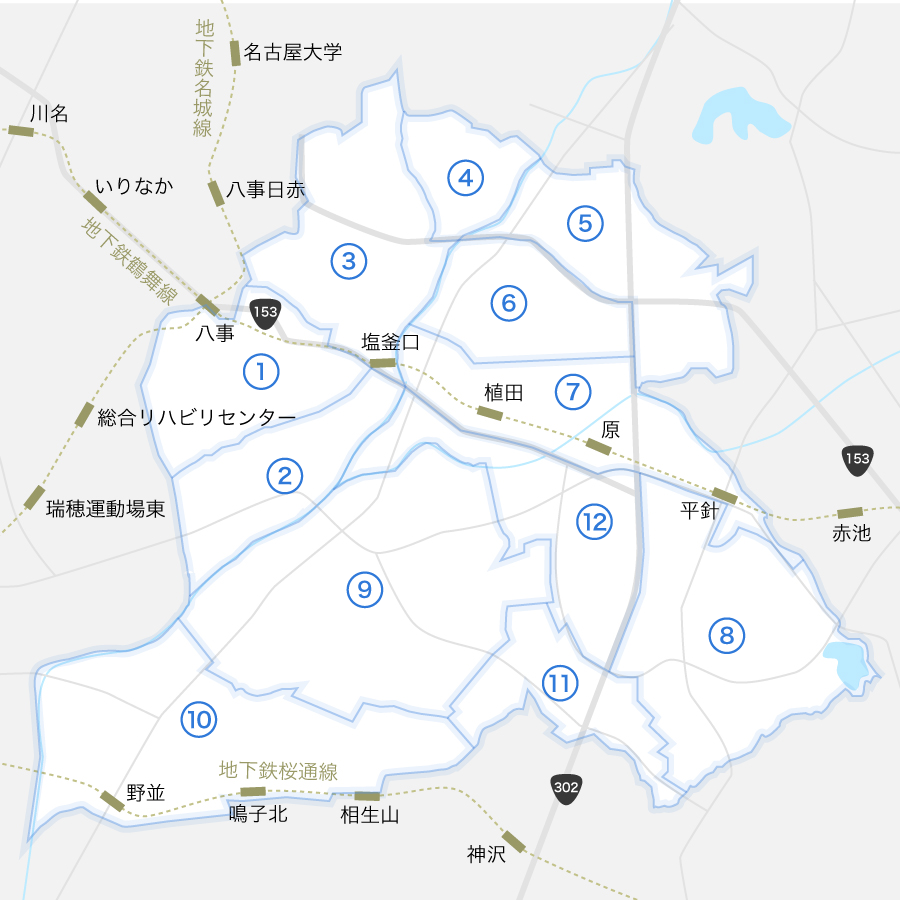 名古屋市天白区の地図