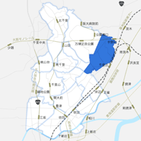 千里丘駅以北エリアのイメージマップ