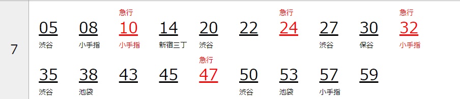 多摩川駅時刻表