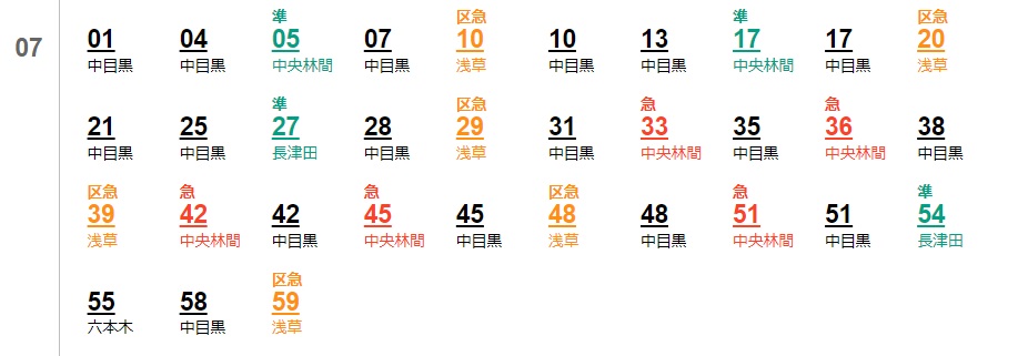 西新井駅時刻表