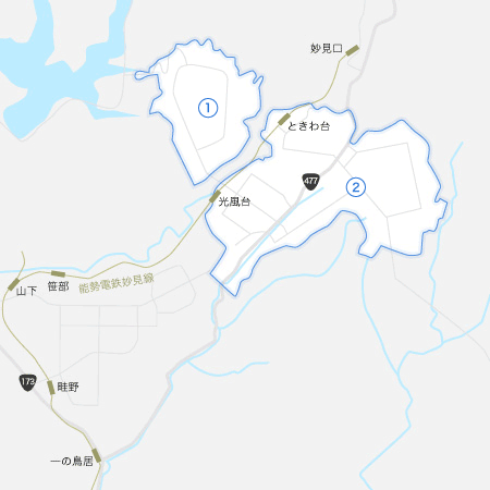 豊能郡の地図