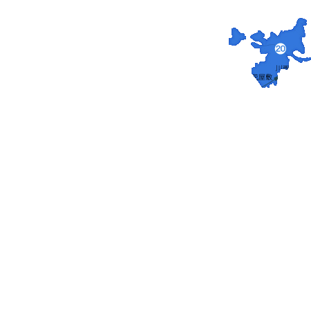 宝塚市雲雀丘花屋敷駅以北山手エリアの地図