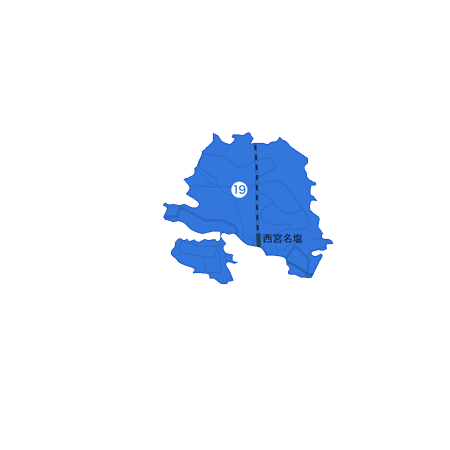 西宮市西宮名塩駅周辺エリアの地図