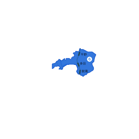 川西市鼓が滝・多田・平野・新田エリアの地図