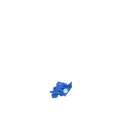 川西市川西池田駅・川西能勢口駅周辺エリアの地図