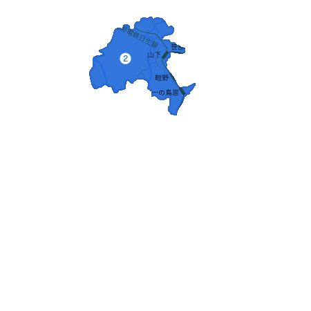 川西市一の鳥居駅～山下駅周辺エリアの地図