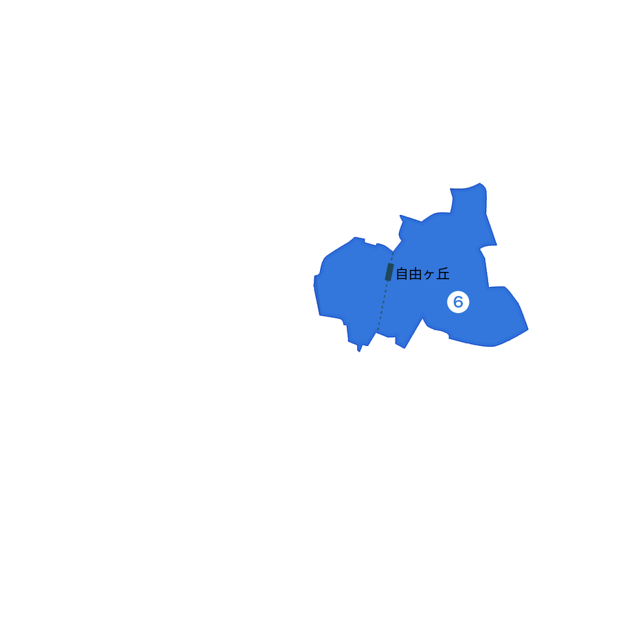 名古屋市千種区自由ケ丘駅周辺エリアの地図