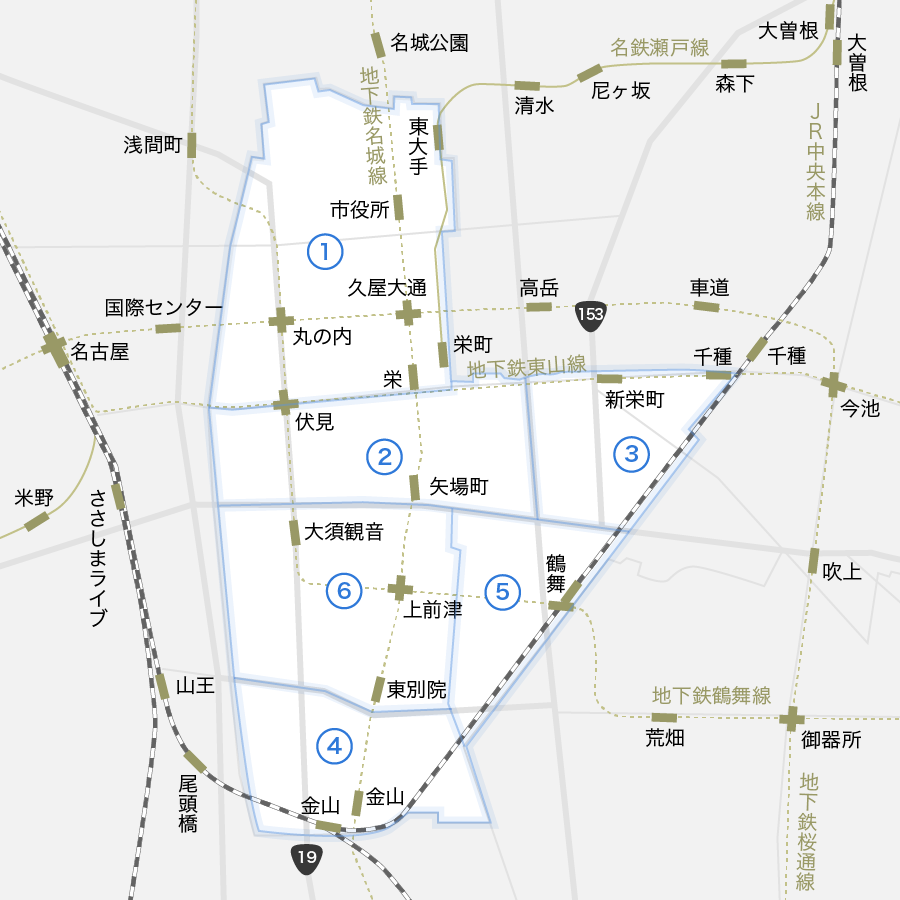 名古屋市中区の地図