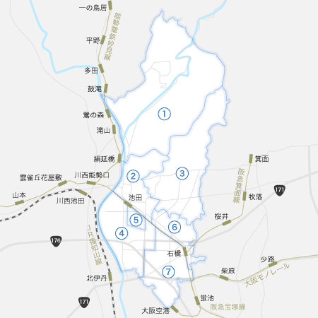池田市の地図