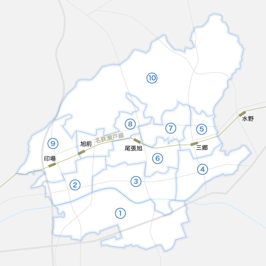 尾張旭市の地図