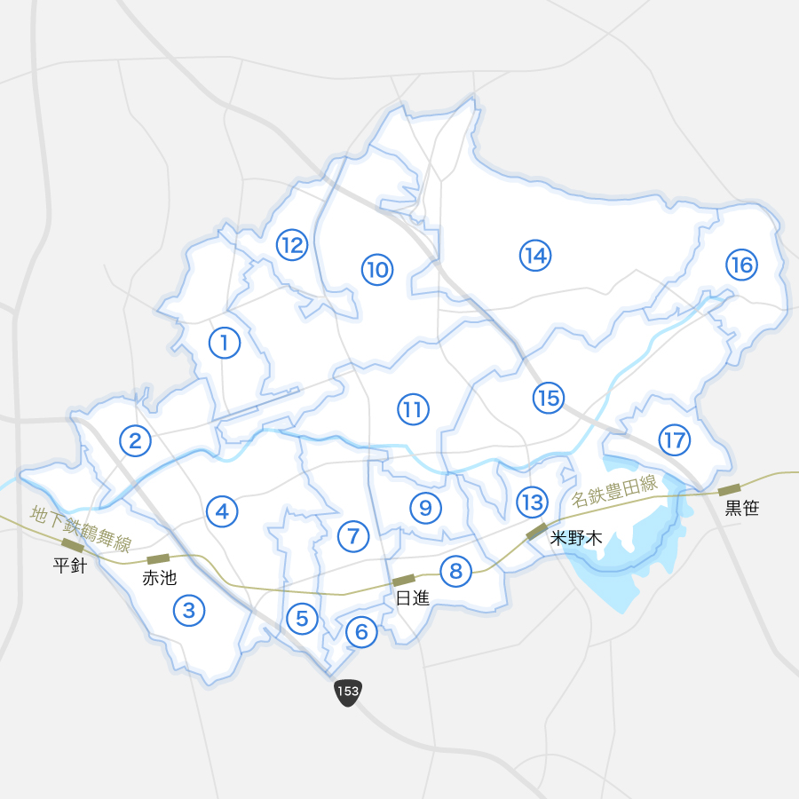 日進市の地図