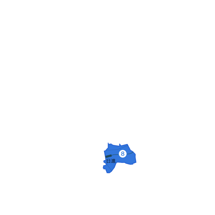 日進市栄エリアの地図
