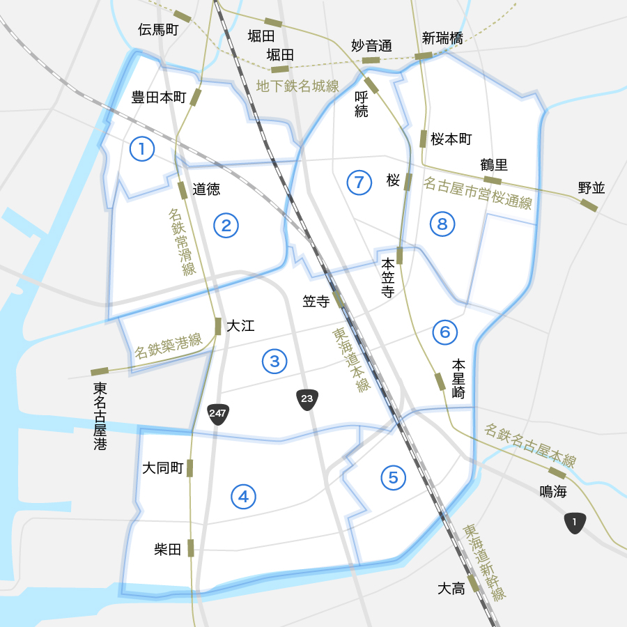 名古屋市南区の地図