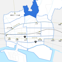 篠原北町周辺エリアのイメージマップ