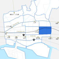 六甲道駅東側エリアのイメージマップ