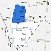 栄駅北西側・名古屋城南側エリアのイメージマップ